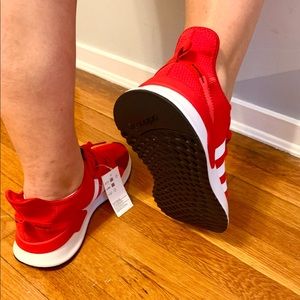 Red and White U_PATH RUN adidas shoes